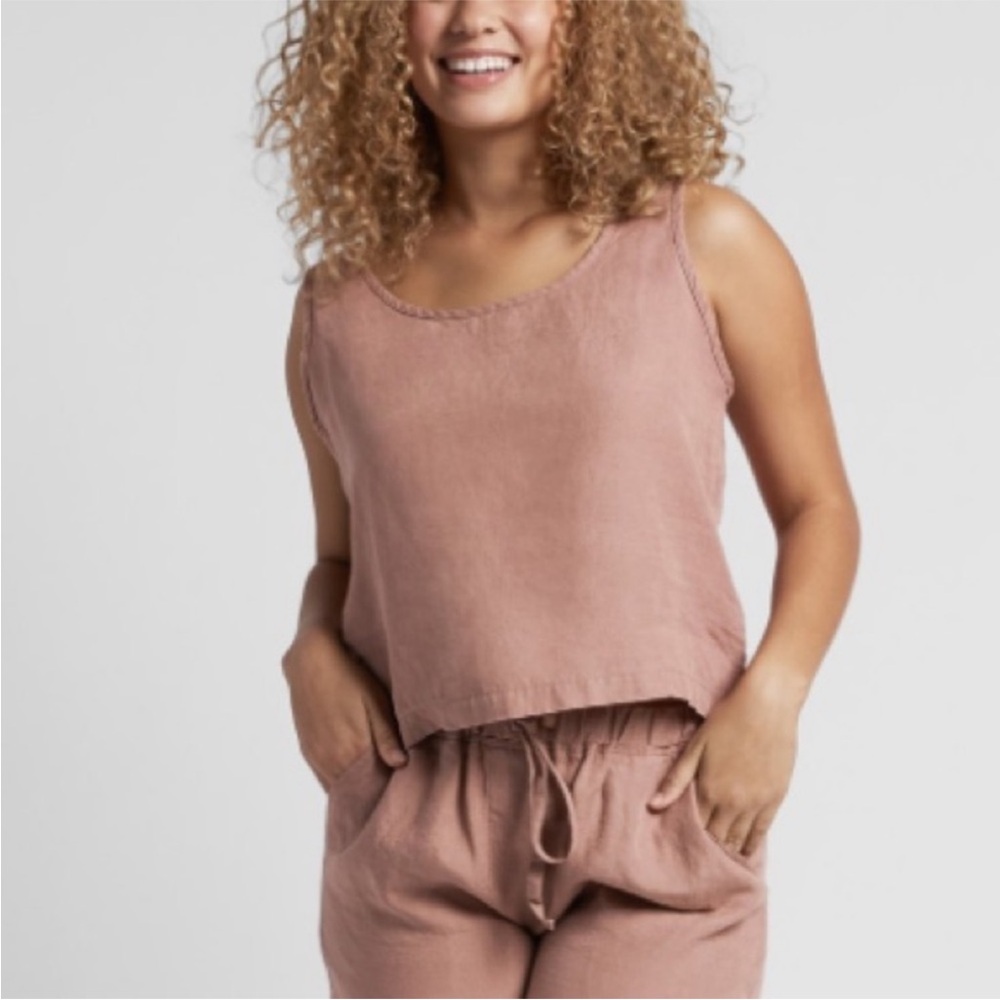 Parachute dusty pink linen top.